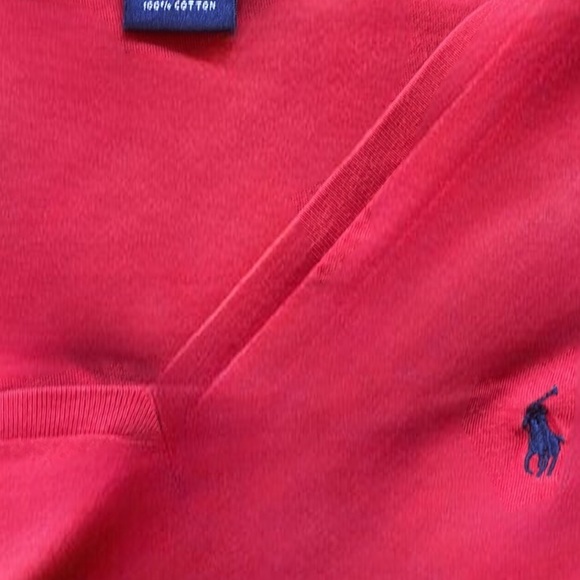 Ralph Lauren Red Long Sleeve Logo T-shirt - Picture 1 of 5